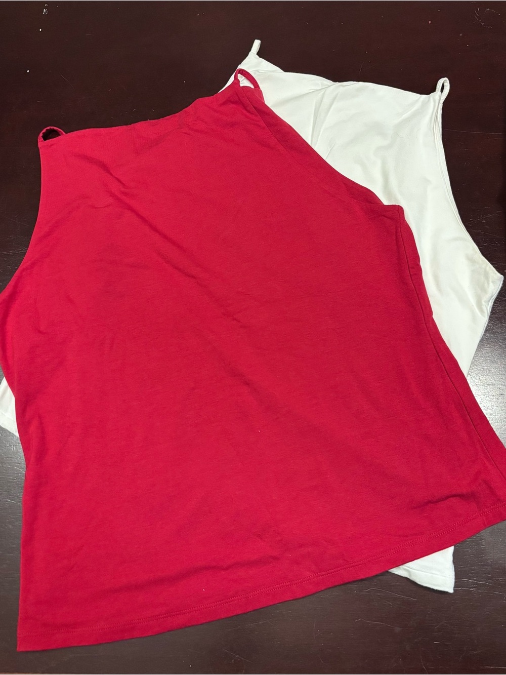 Banana Republic Red & White Cotton Tank Tops